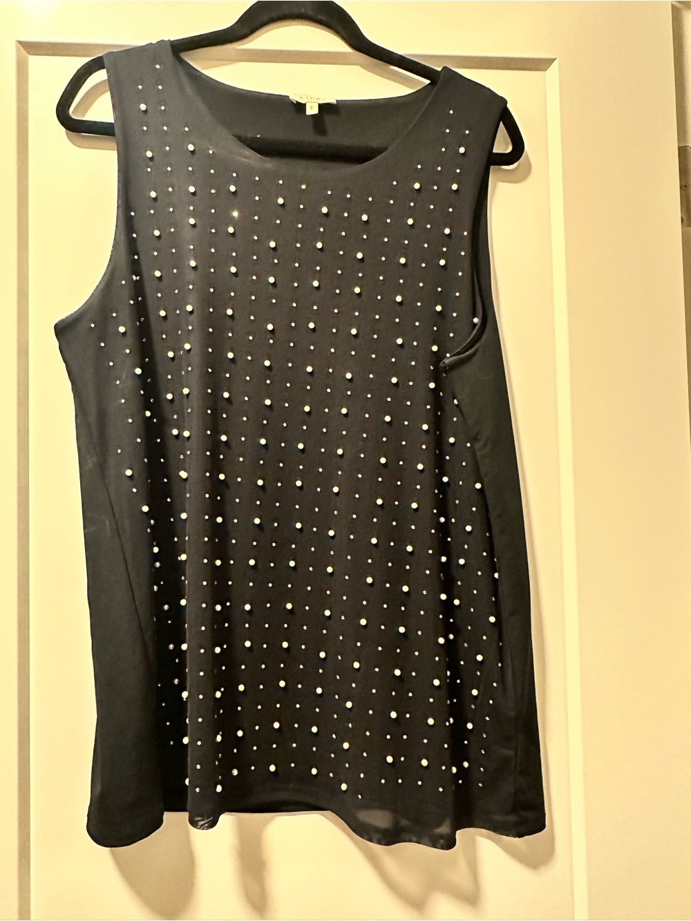 Women’s Black Sleeveless Studded Shell Top